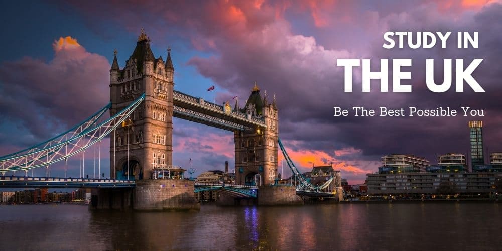 Students studying in UK with iconic British backdrop
