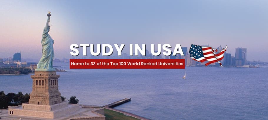 Students studying in USA with iconic American backdrop