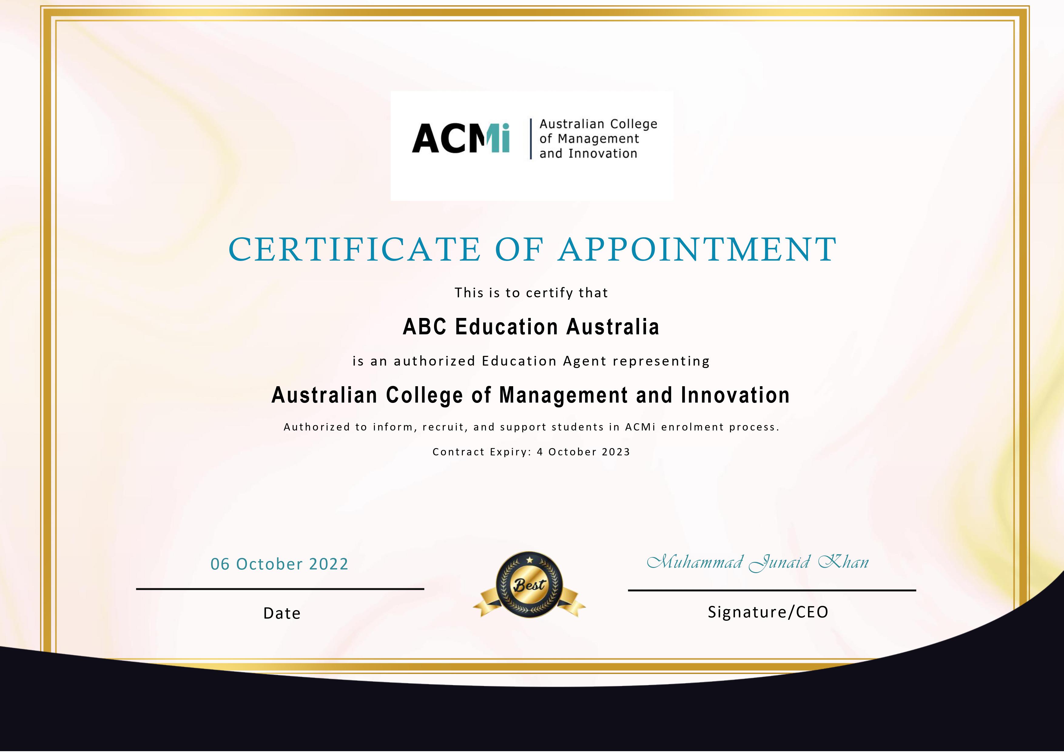 Australian College of Management and Innovation